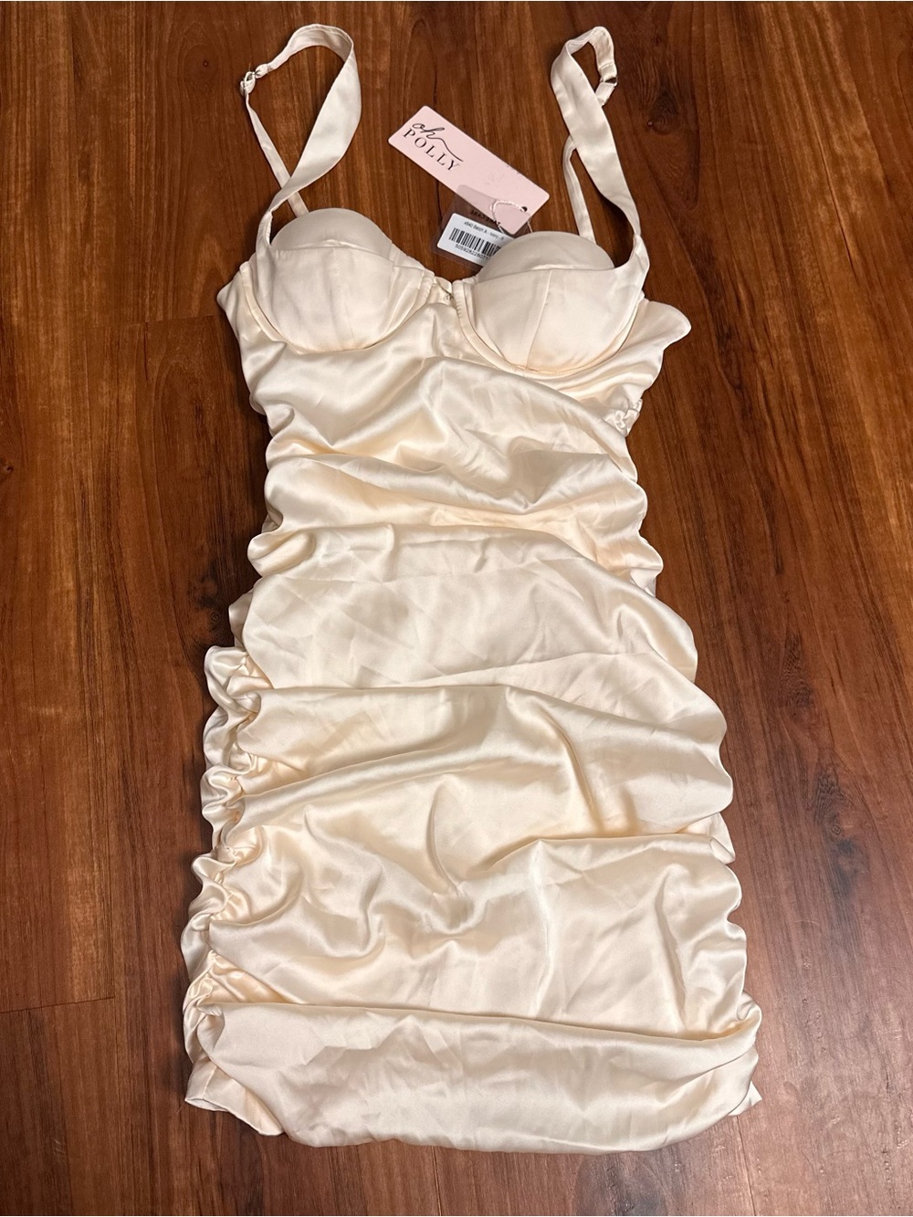 Oh Polly Cream Satin Corset Mini Dress BNWD